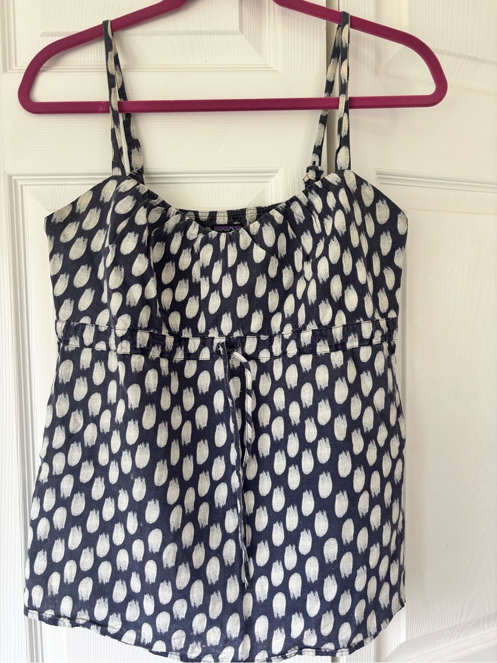 Patagonia Women’s 10 Hemp Organic Cotton Printed Cami Tank Top Blue White